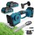 Yofidra Cortasetos Eléctrico Inalámbrico 21V para Jardinería con Diferentes Puntas de Cuchillo, Tijeras de 30 cm, Hoja de Césped 10 cm, Dos Baterías 1500mAh y Cargador